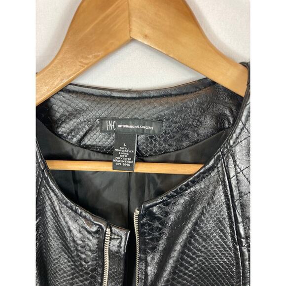 INC International Concepts Faux Leather Jacket Size Large - Picture 2 of 4